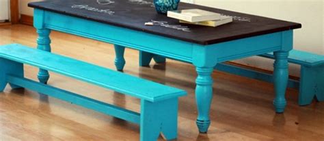 a Child’s Chalkboard Table with Benches Make A Chalkboard, Chalkboard Table, Homemade Chalkboard ...