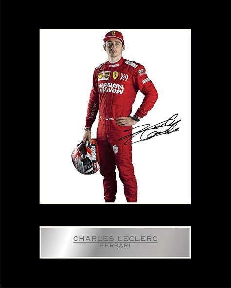 Charles Leclerc Signed Mounted Photo Display Ferrari F1 Autographed ...