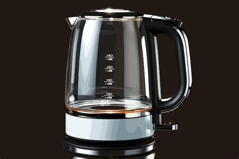 Premium Vector | Raster version household electric kettle with closed ...