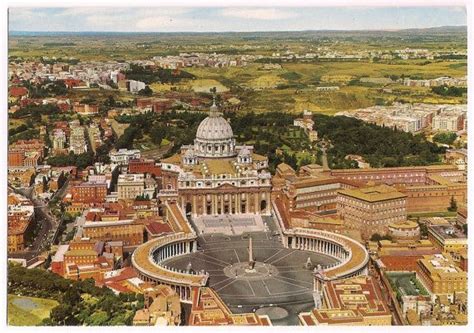 Vatican City Rome Italy Aerial View Vintage Chrome Postcard | Etsy ...