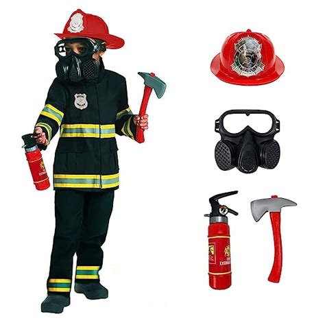 Buy Morph Costumes Kids Black Fireman Costume Emergency Services Boys ...