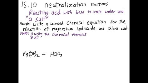 Spice of Lyfe: Neutralization Chemical Reaction Examples