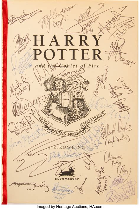 Cast signed UK first edition Harry Potter and the Goblet of Fire ...