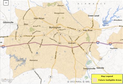 USDA Loan Eligibility Map Burlington NC and Mebane NC : NC Mortgage