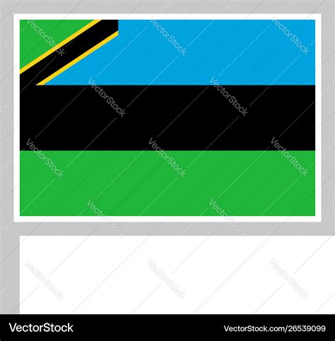 Zanzibar flag on flagpole icon Royalty Free Vector Image