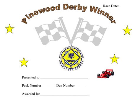 Pin On Cub Scouts regarding Pinewood Derby Certificate Template – CUMED.ORG