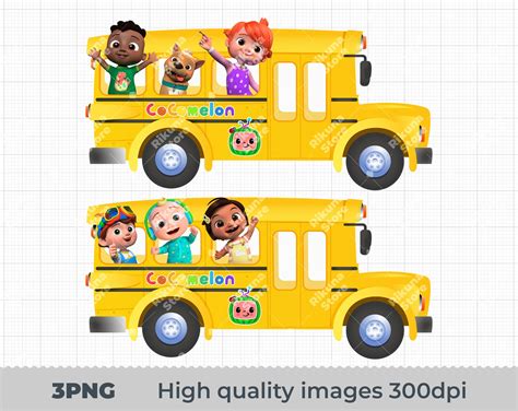 Cocomelon Wheels on the Bus clipart, Cocomelon Wheels on the Bus png, Cocomelon Wheels on the ...