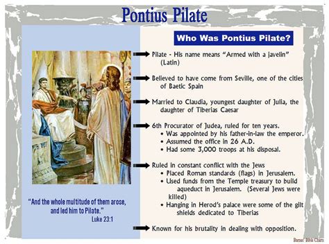 Pontius Pilate | Pontius pilate, Bible study books, Bible overview