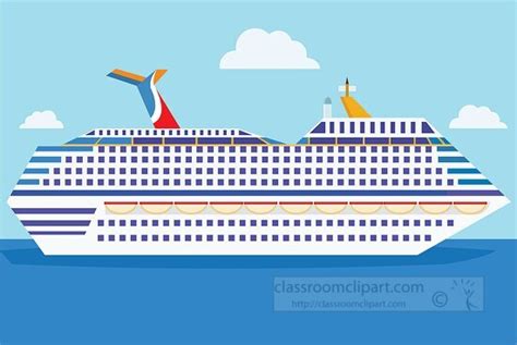 Boats and Ships Clipart-cruise ship side view clipart