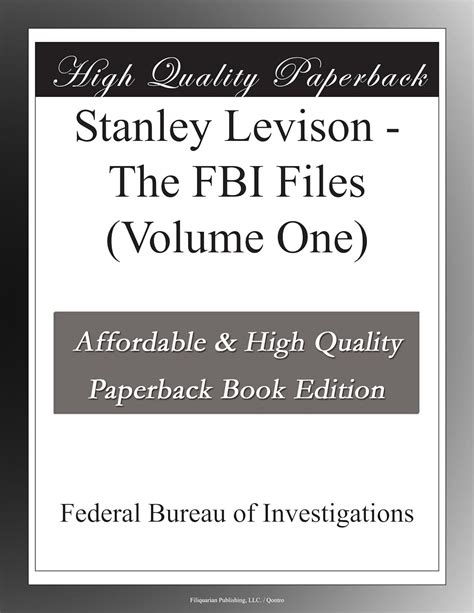 Stanley Levison - The FBI Files (Volume One): Bureau of Investigations, Federal: Amazon.com: Books