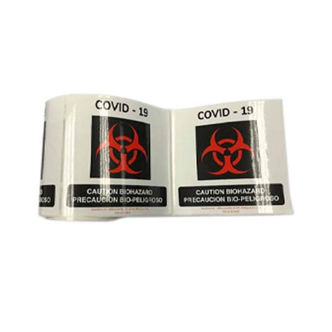 6x6 COVID-19 Biohazard Label for Containers - Solutions Inc.