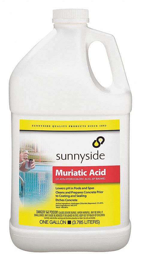 SUNNYSIDE Muriatic Acid, 1 gal, Hydrochloric Acid Solution, VOC Free ...