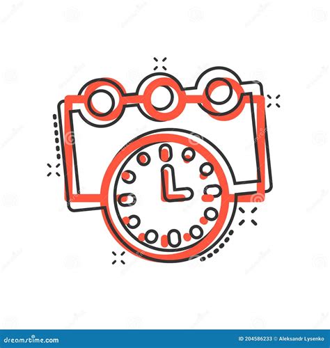 Timeline Icon In Comic Style. Progress Cartoon Vector Illustration On White Isolated Background ...