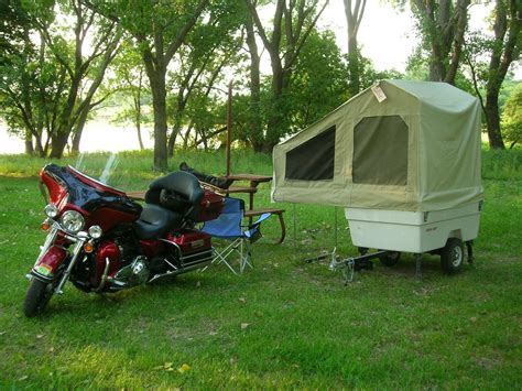 Harley Davidson motorcycle towing the Kompact Kamp Mini Mate Camper ...