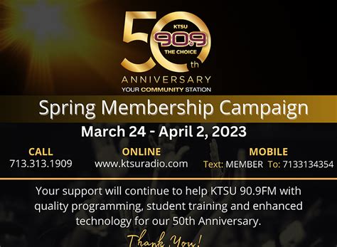 KTSU Launches Spring Membership Campaign to Celebrate 50 Years of ...