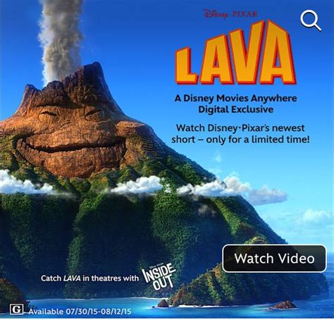 Free Disney Pixar Short LAVA on Disney Movies Anywhere