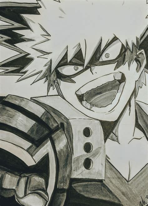 Bakugo drawing | Anime drawings sketches, Anime sketch, Anime character drawing