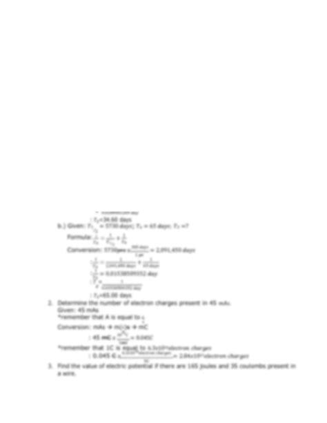 SOLUTION: Coulomb s law and half life examples - Studypool