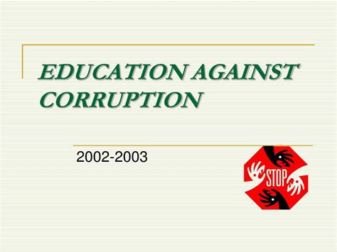 PPT - EDUCATION AGAINST CORRUPTION PowerPoint Presentation, free ...