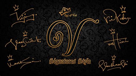 V Signature Style | Signature for V | Signature for Alphabet V | Sign of King - YouTube