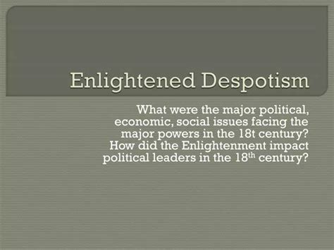 PPT - Enlightened Despotism PowerPoint Presentation, free download - ID:2801801