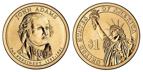 2007 P Presidential Dollar John Adams Golden Dollar Coin Value Prices, Photos & Info