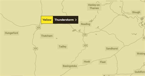 Lightning and hail forecast across Berkshire as Met Office issues thunderstorm weather warning ...