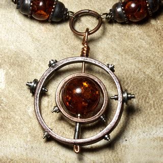 Steampunk Jewelry - NECKLACE - Antiqued Metal - Amber and … | Flickr