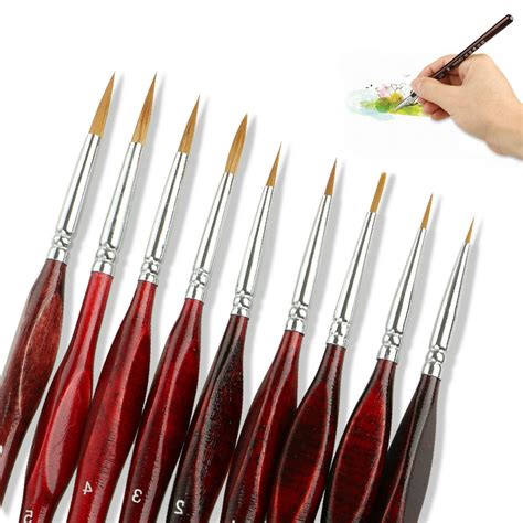 Pack Paint Brush Set, EEEkit Sable Hair Miniature Paint Brush Set Fine Detail Art Painting ...