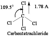 can you expain the geometry of carbon tetrachloride,ethane and ethene ...