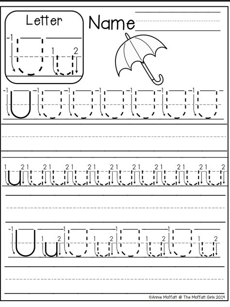 Letter U Worksheets Tracing - Dot to Dot Name Tracing Website