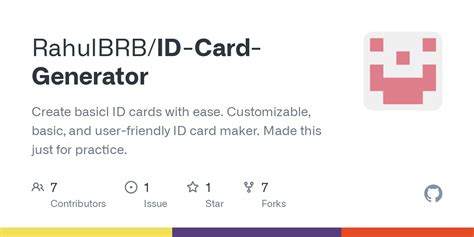 GitHub - RahulBRB/ID-Card-Generator: Create basicl ID cards with ease. Customizable, basic, and ...