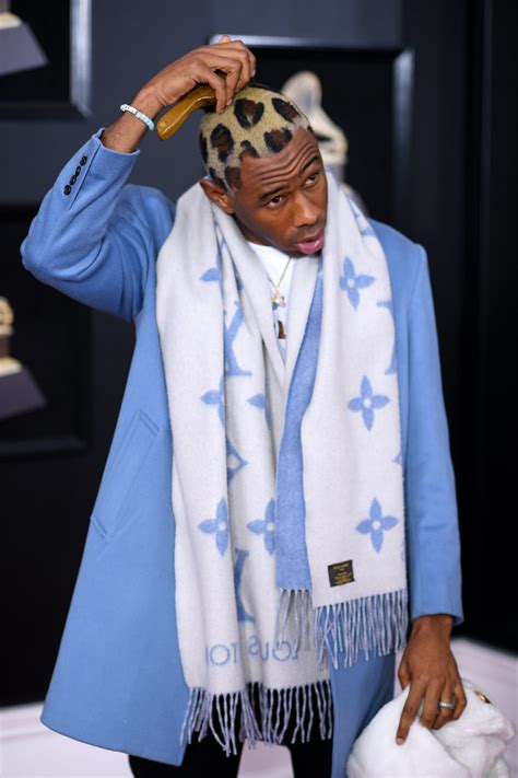 Tyler The Creator Was Hiding Leopard Print Hair Under His Big Fuzzy Hat At The Grammys