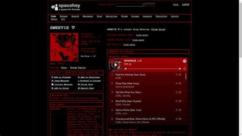 myspace layouts aesthetic spacehey cybery2k y2k old web aesthetic core red Meet Friends, Blog ...