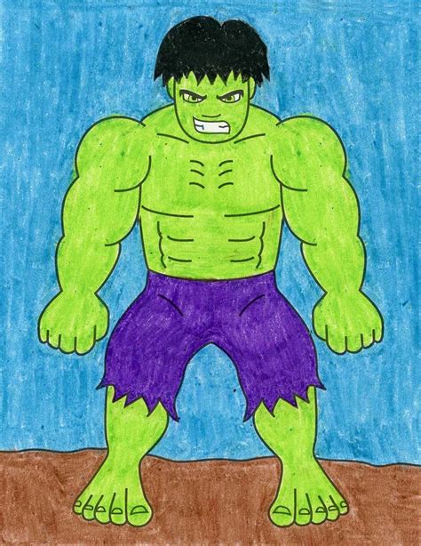 Easy How to Draw the Hulk Tutorial and Hulk Coloring Page | Hand art kids, Cute easy drawings ...