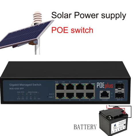 China 8 Port Solar Poe Network Switch 24V and 48V Auto Adaptive 10/100 ...