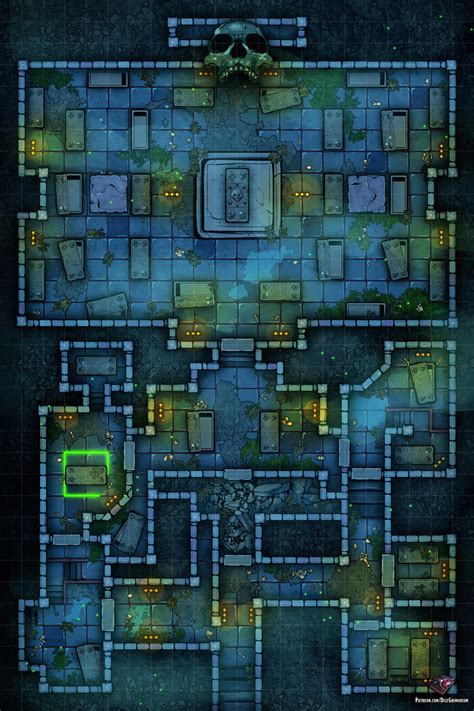 Ancient Crypt Dungeon - D&D Map for Roll20 And Tabletop - Dice Grimorium