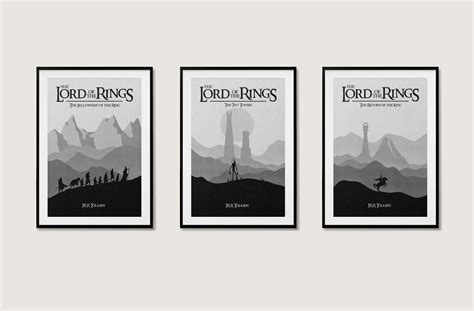 Lord of the Rings Poster Set Tolkien Print Middle Earth - Etsy