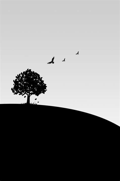 Black And White Tree Silhouette Background Wallpaper Image For Free Download - Pngtree | Black ...