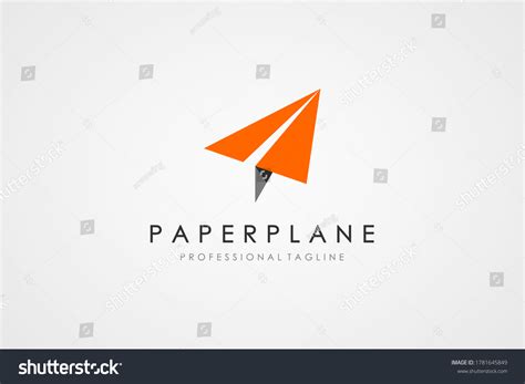 Airplane Logo Orange Arrow Paper Plane Stock Vector (Royalty Free ...