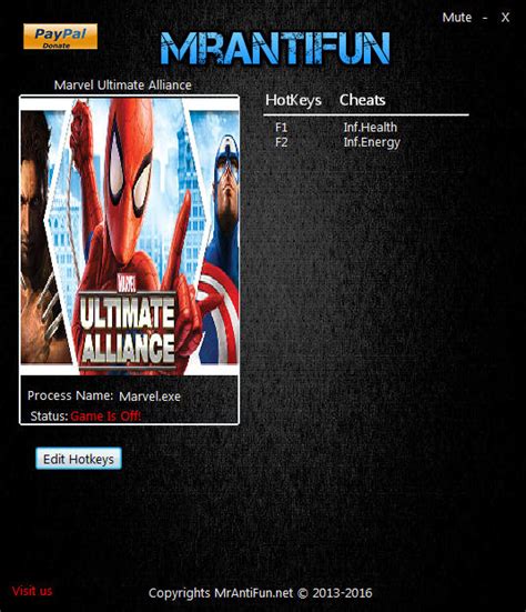 Marvel: Ultimate Alliance Trainer +2 v1.00 MrAntiFun - download cheats ...