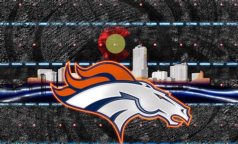 Denver Broncos with Skyline Digital Art by Becca Buecher - Fine Art America