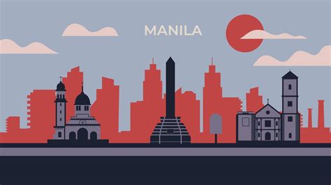 Manila city skyline 15311791 Vector Art at Vecteezy