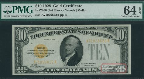 1928 10 Dollar Gold Certificate