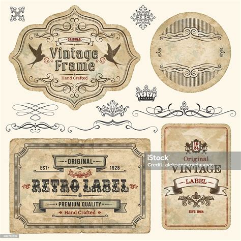 Vintage Labels stock vector art 482713735 | iStock