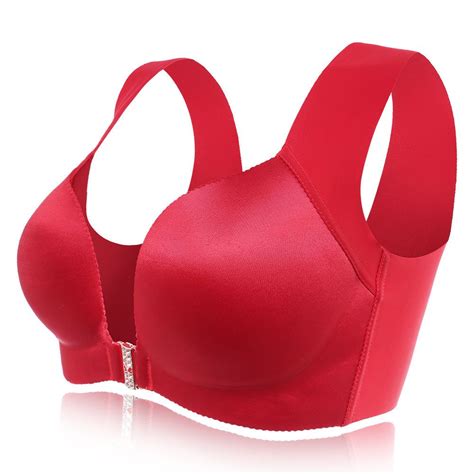 Front Closure Wireless Gather Thin Wide Shoulder Strap Comfort Bras ...