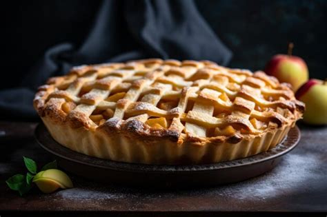 Premium AI Image | a pie with a lattice of apple pie crust