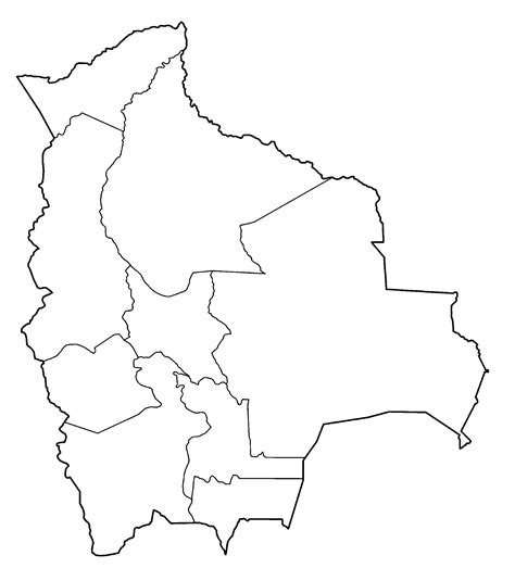 Bolivia Departments Blank • Mapsof.net