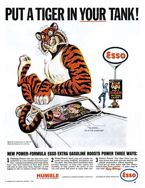 Put a Tiger in Your Tank | Vintage advertisements, Advertising, Vintage ads