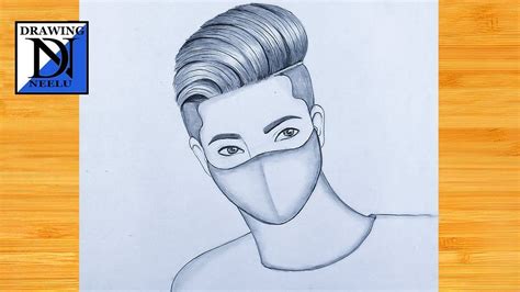 How to draw a Boy with Mask | Pencil sketch for beginner | Easy drawing ...